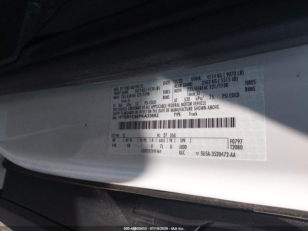 1FTBR1C80PKA33682 2023 FORD TRANSIT-250 photo no. 9