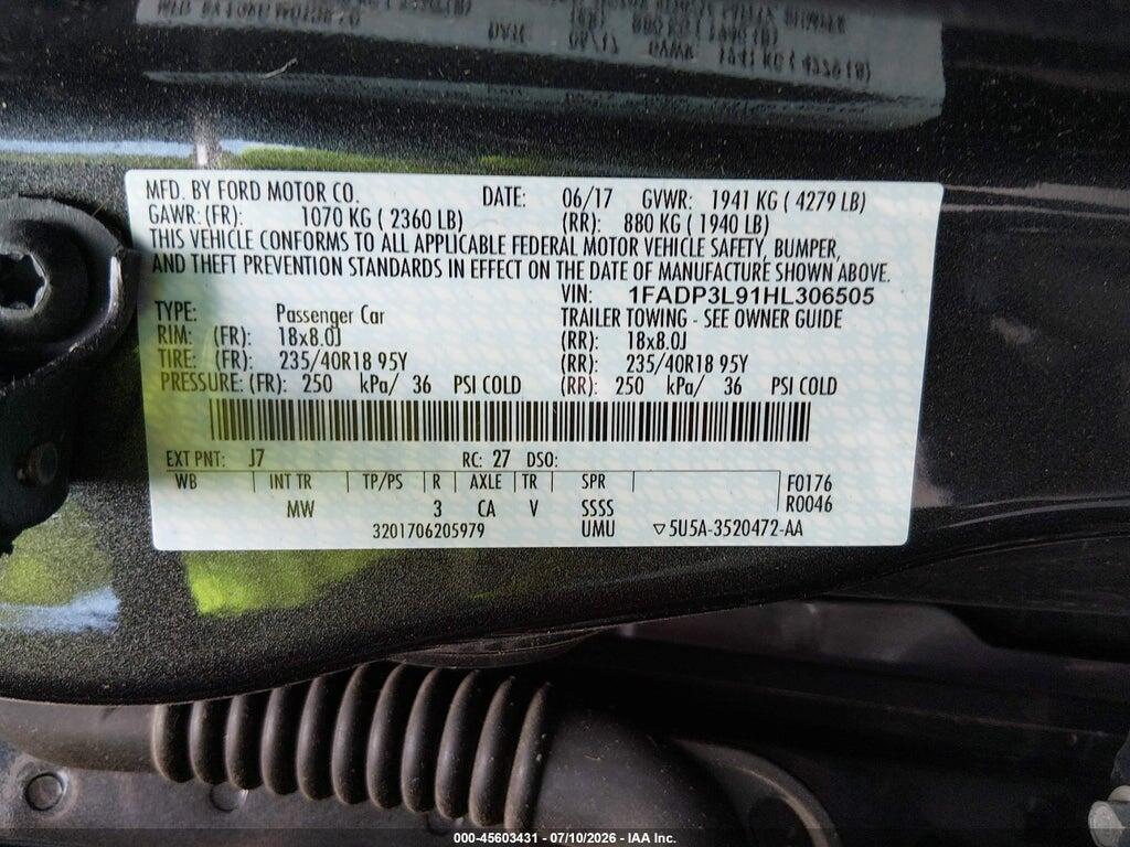 1FADP3L91HL306505 2017 FORD FOCUS ST photo no. 9