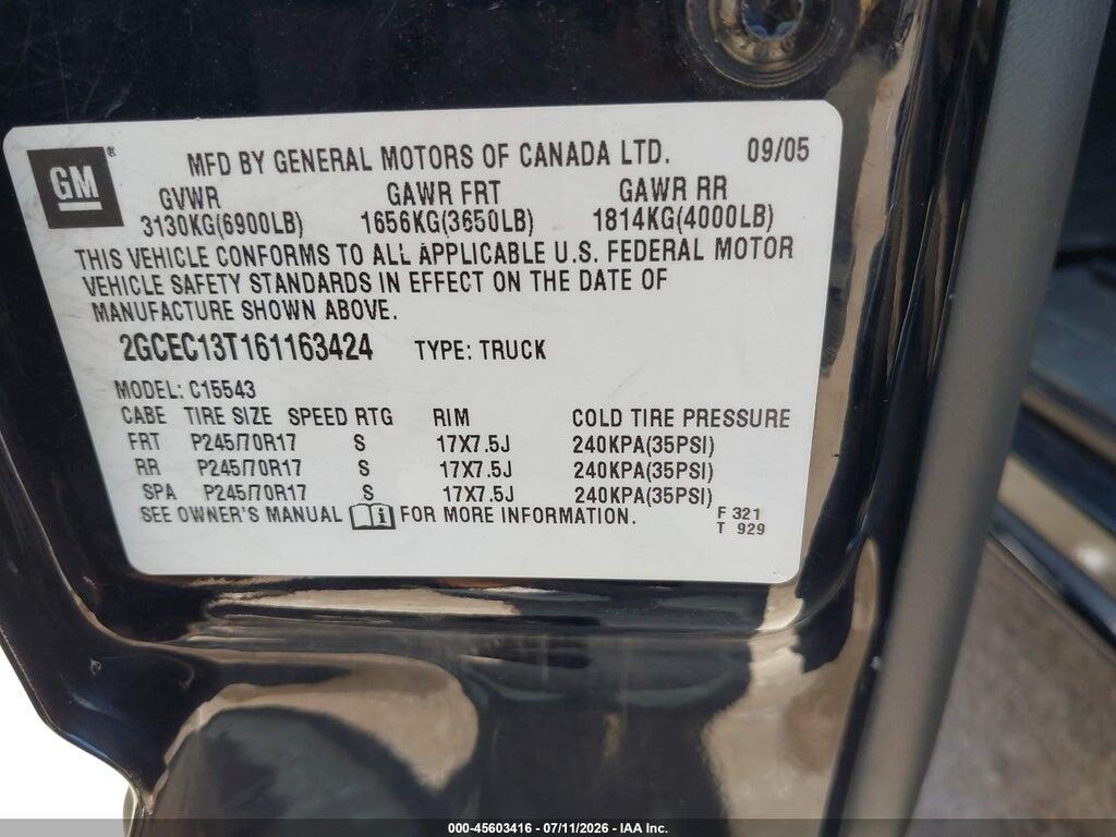2GCEC13T161163424 2006 CHEVROLET SILVERADO 1500 photo no. 9