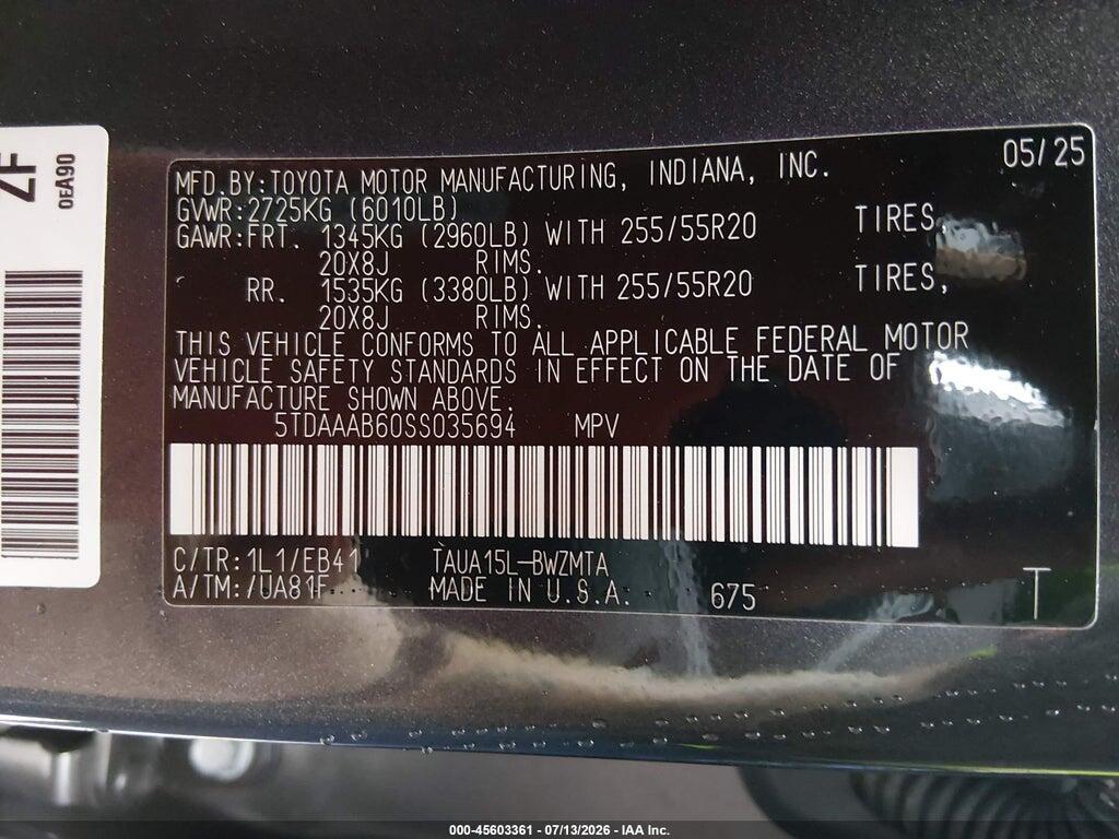 5TDAAAB60SS035694 2025 LEXUS TX 350 photo no. 9