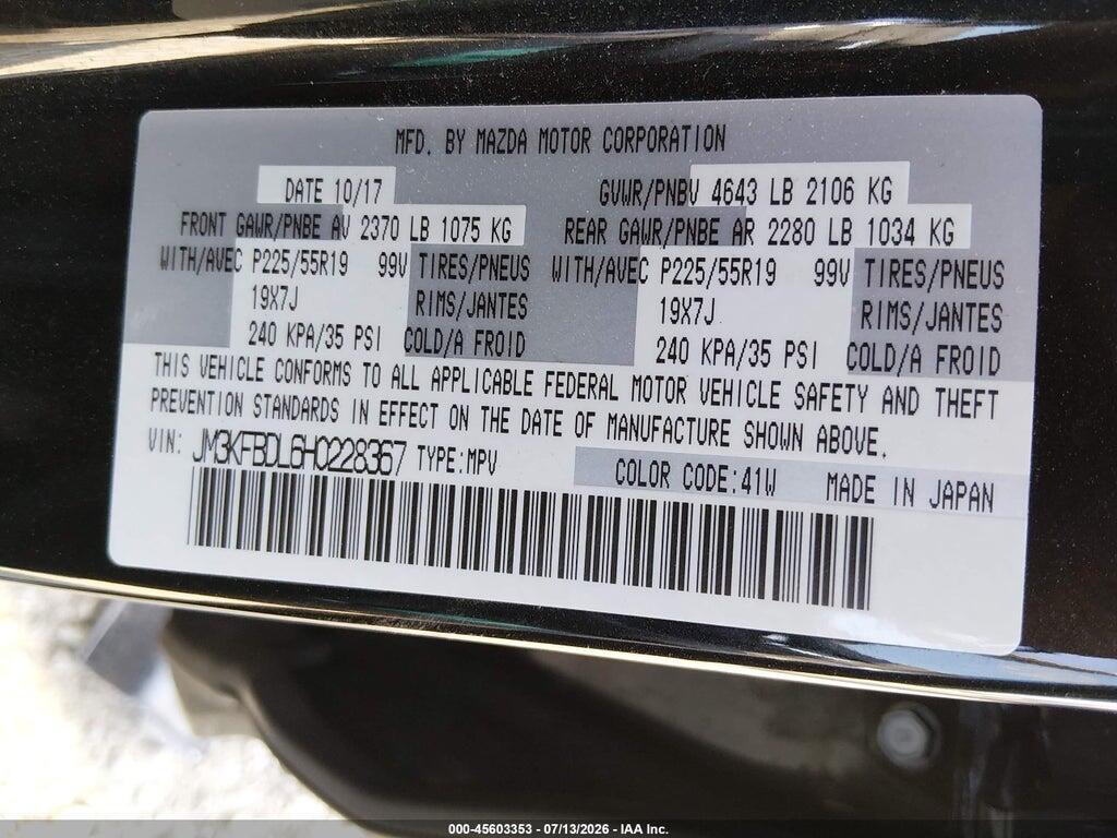 JM3KFBDL6H0228367 2017 MAZDA CX-5 photo no. 9