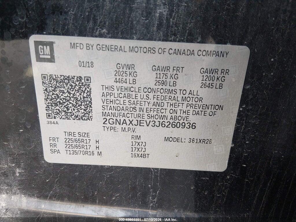 2GNAXJEV3J6260936 2018 CHEVROLET EQUINOX photo no. 9