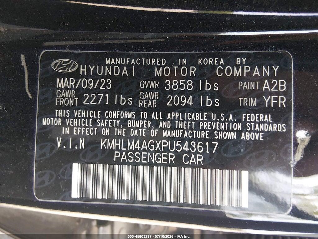 KMHLM4AGXPU543617 2023 HYUNDAI ELANTRA photo no. 9