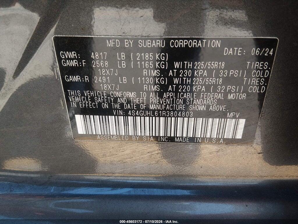 4S4GUHL61R3804803 2024 SUBARU CROSSTREK photo no. 9