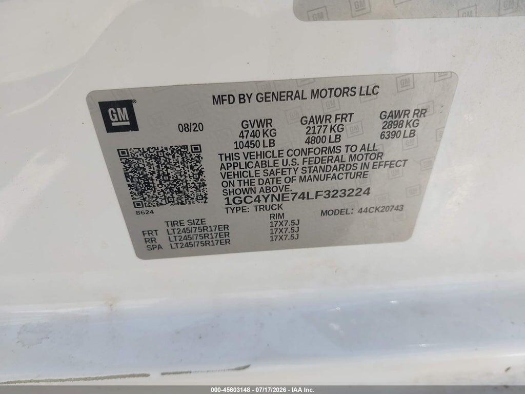 1GC4YNE74LF323224 2020 CHEVROLET SILVERADO 2500HD photo no. 9