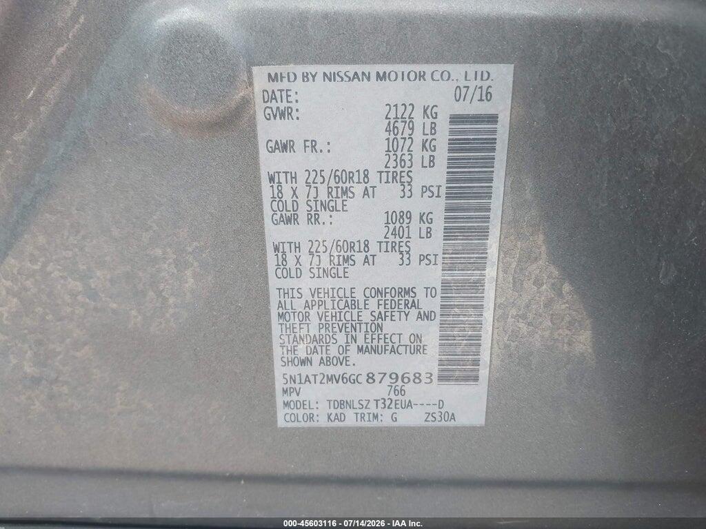 5N1AT2MV6GC879683 2016 NISSAN ROGUE photo no. 9