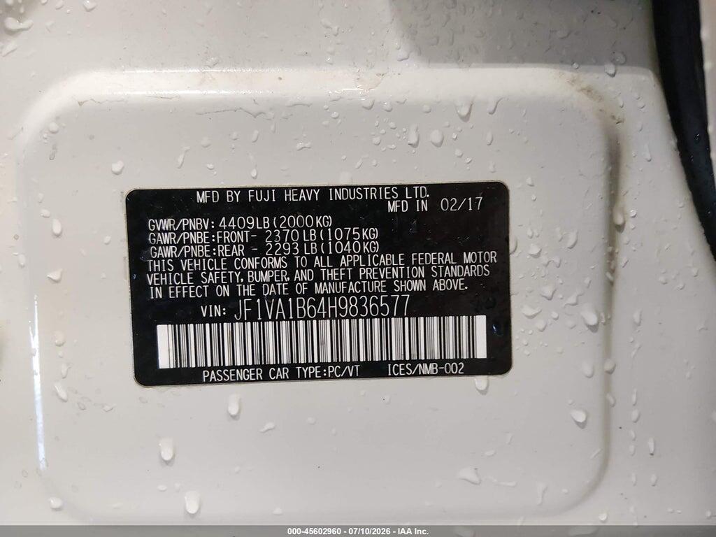 JF1VA1B64H9836577 2017 SUBARU WRX photo no. 9