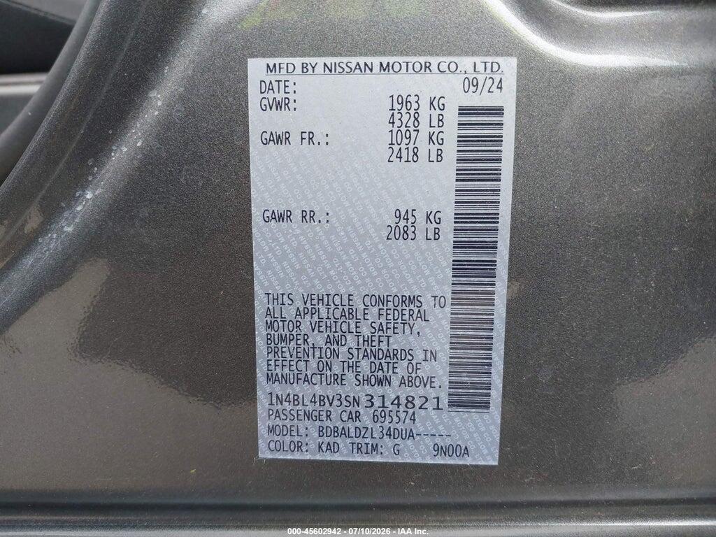 1N4BL4BV3SN314821 2025 NISSAN ALTIMA photo no. 9
