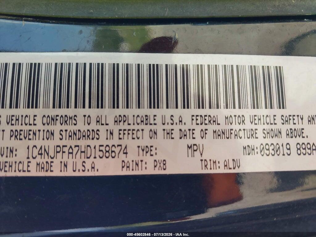 1C4NJPFA7HD158674 2017 JEEP PATRIOT photo no. 9