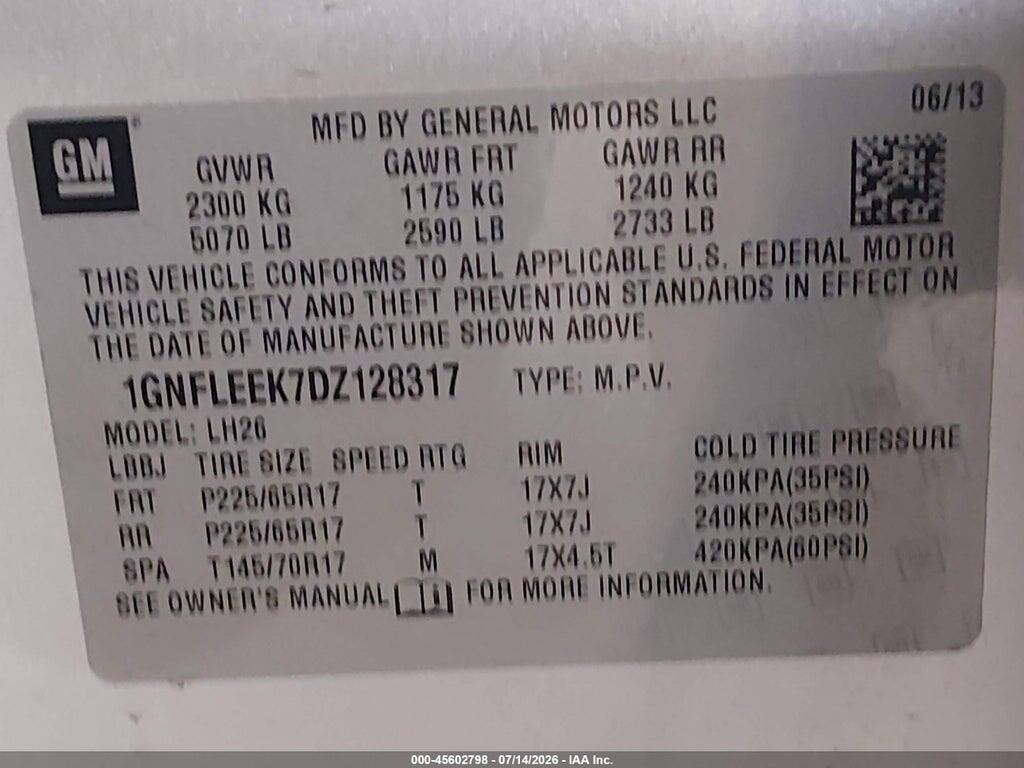 1GNFLEEK7DZ128317 2013 CHEVROLET EQUINOX photo no. 9
