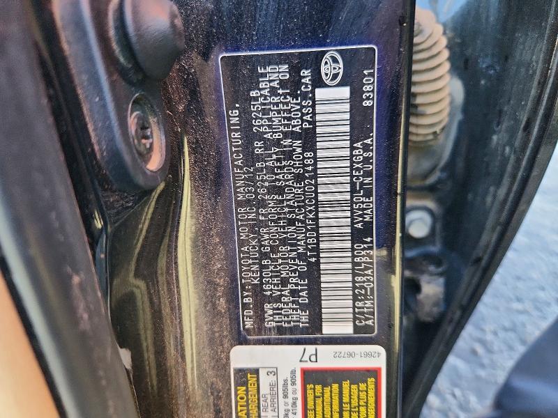 2012 TOYOTA CAMRY HYBRID XLE — Фото 13 из 13