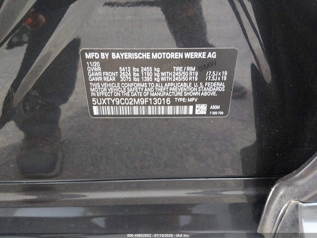 5UXTY9C02M9F13016 2021 BMW X3 photo no. 9