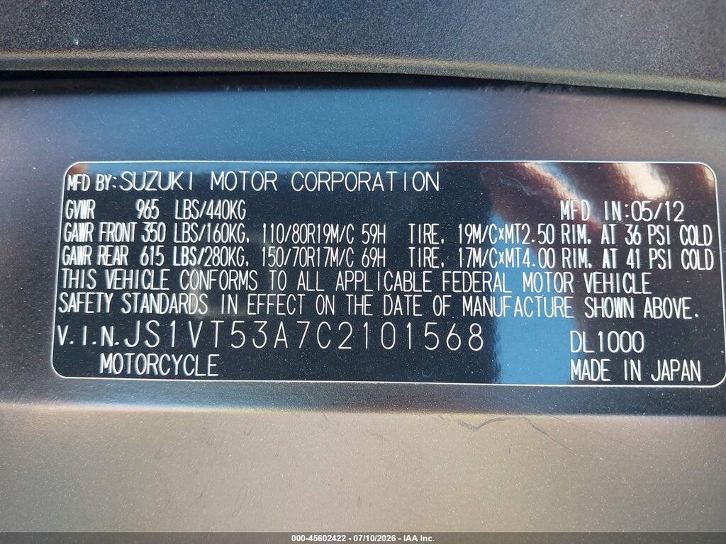 JS1VT53A7C2101568 2012 SUZUKI DL1000 photo no. 10