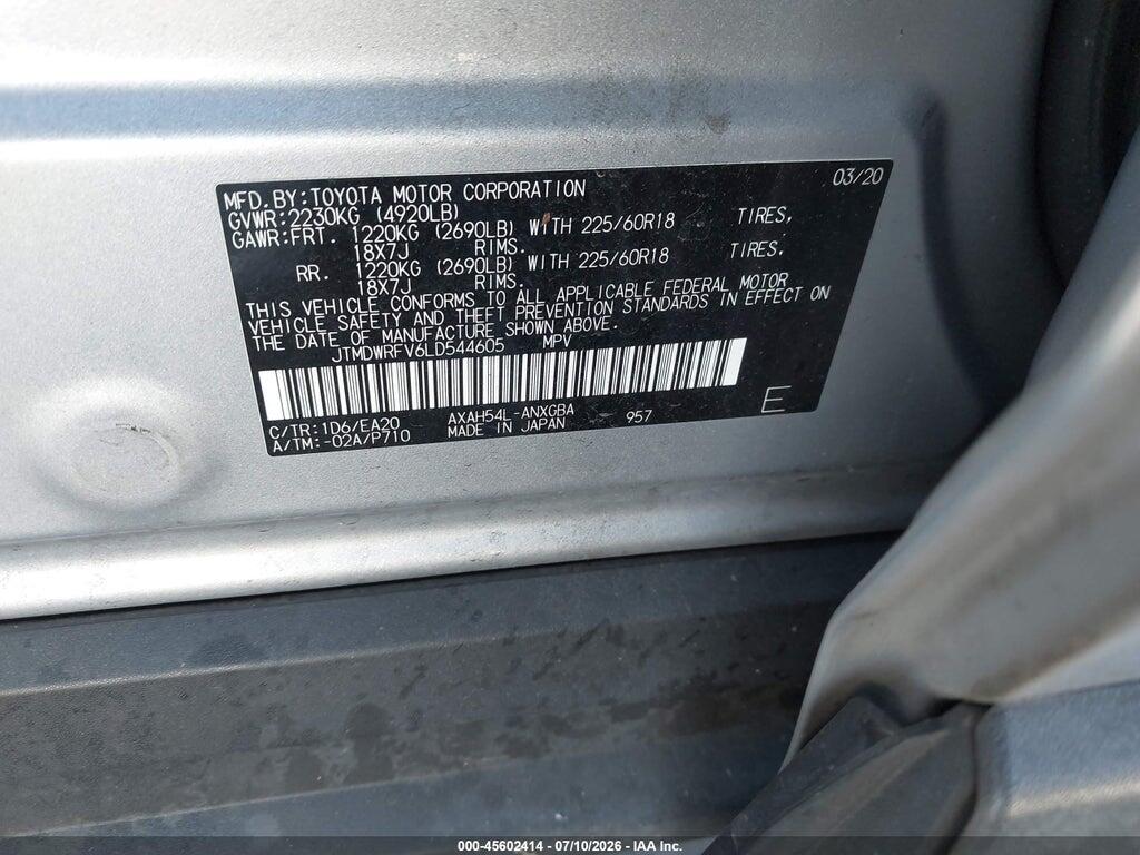 JTMDWRFV6LD544605 2020 TOYOTA RAV4 HYBRID photo no. 9