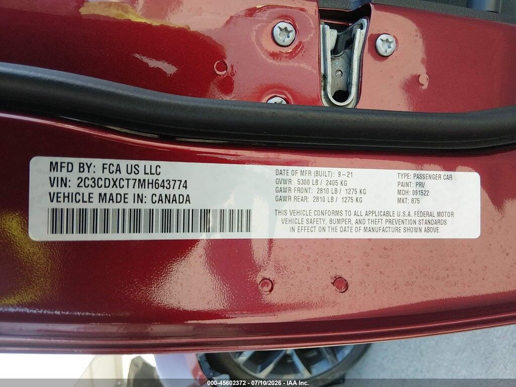 2C3CDXCT7MH643774 2021 DODGE CHARGER photo no. 9