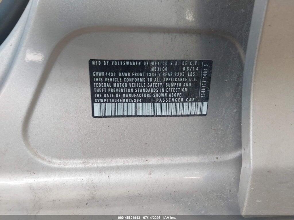 3VWPL7AJ4EM625394 2014 VOLKSWAGEN JETTA SPORTWAGEN photo no. 9