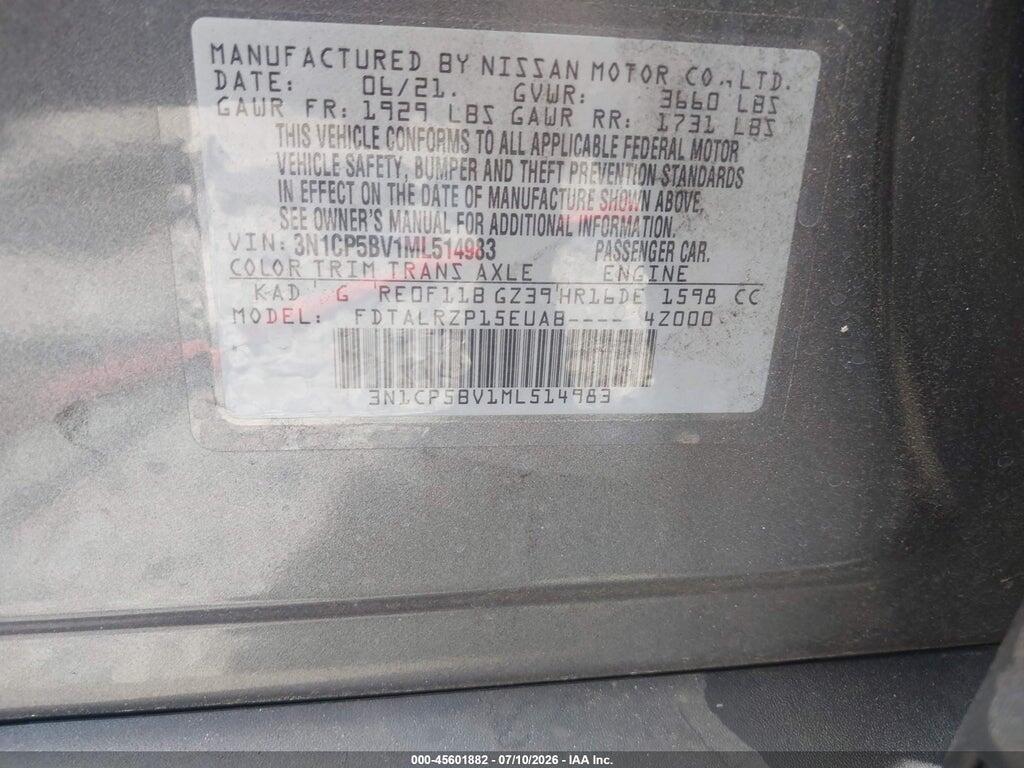 3N1CP5BV1ML514983 2021 NISSAN KICKS photo no. 9