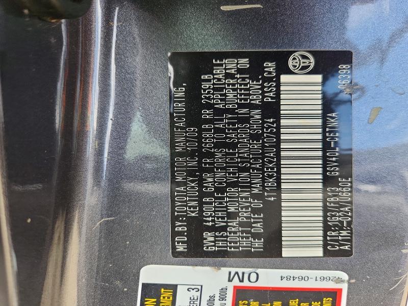 2010 TOYOTA CAMRY LE V6 — Фото 12 из 12