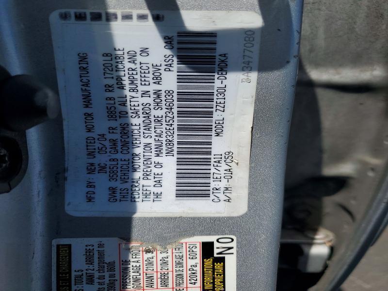 2005 TOYOTA COROLLA CE — Фото 12 из 12