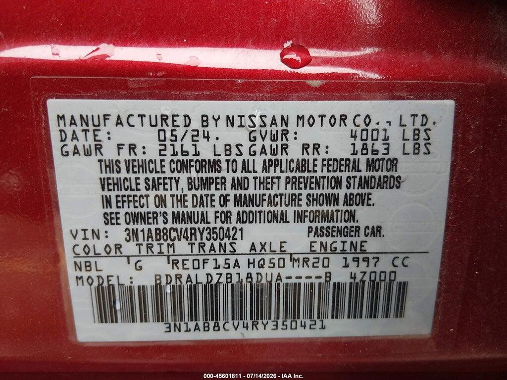 3N1AB8CV4RY350421 2024 NISSAN SENTRA photo no. 9