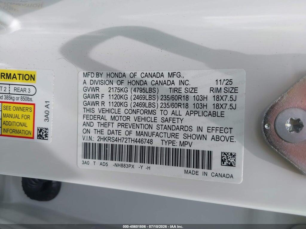 2HKRS4H72TH446748 2026 HONDA CR-V photo no. 9