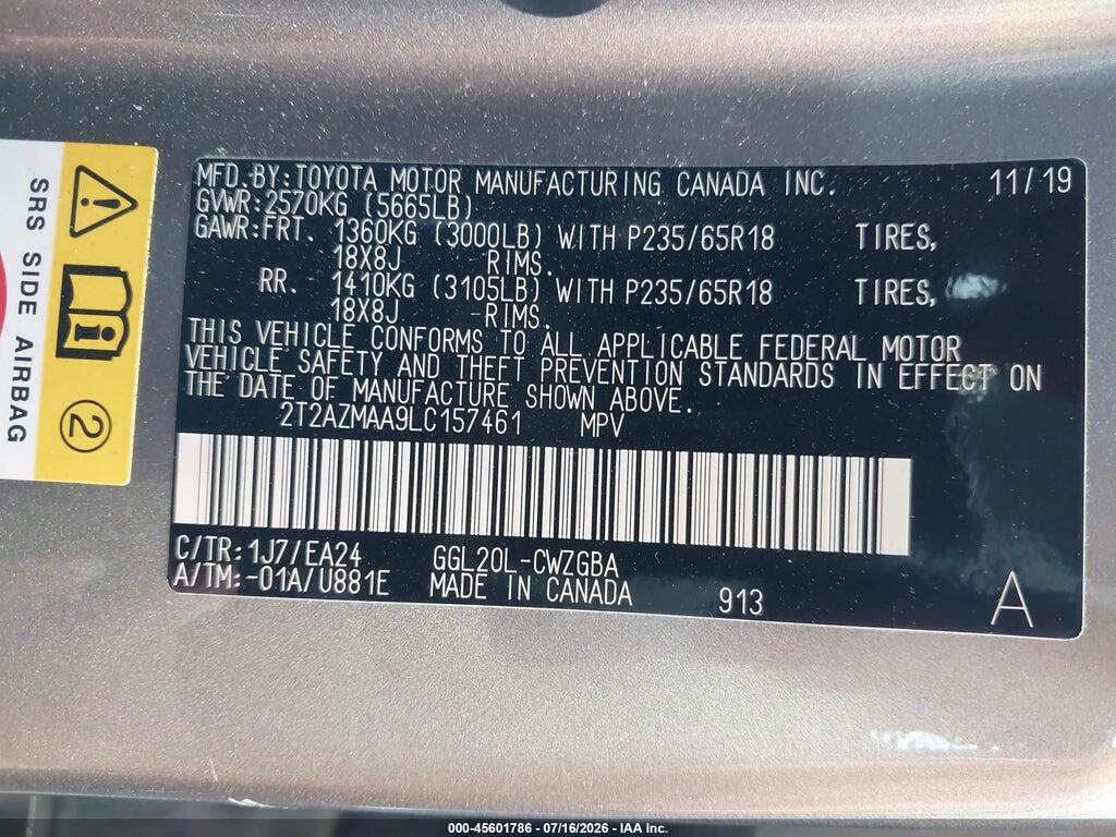 2T2AZMAA9LC157461 2020 LEXUS RX 350 photo no. 9