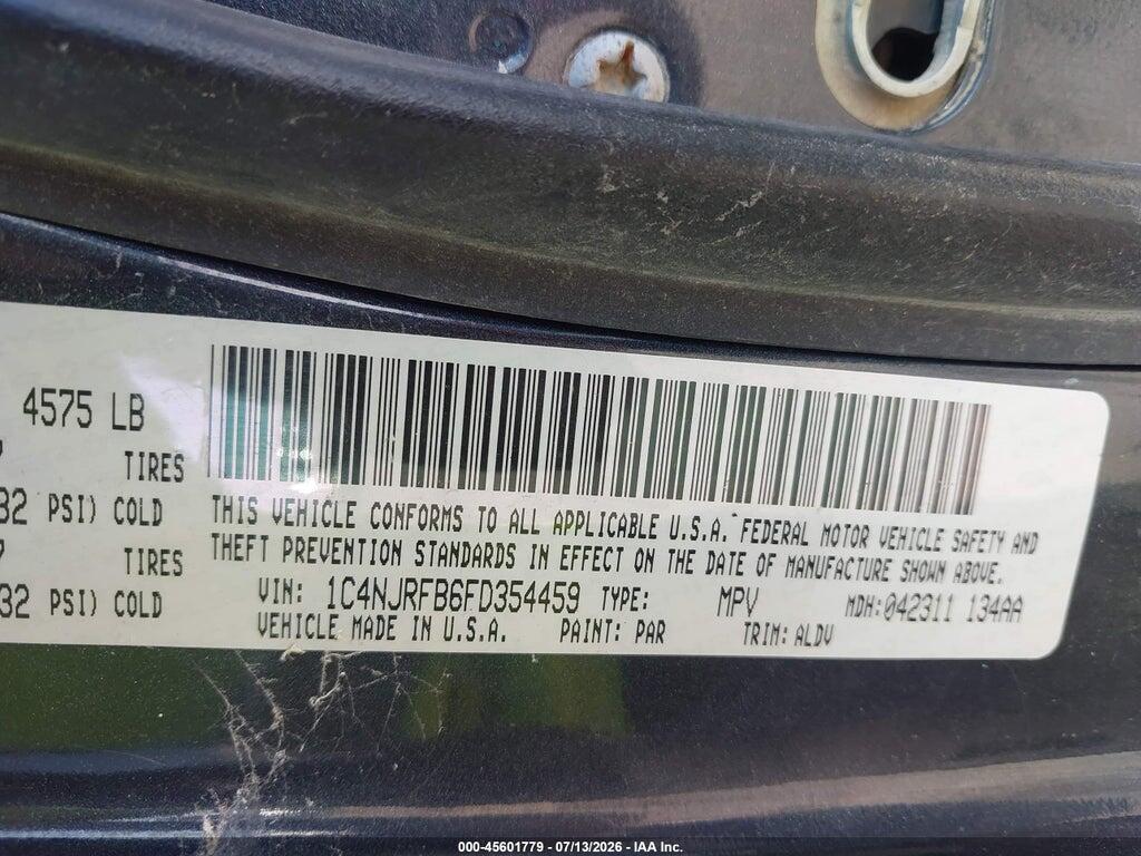 1C4NJRFB6FD354459 2015 JEEP PATRIOT photo no. 9