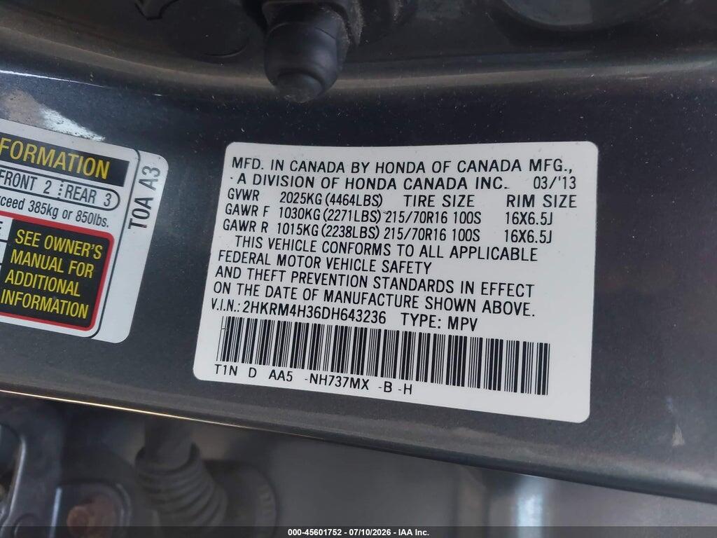 2HKRM4H36DH643236 2013 HONDA CR-V photo no. 9