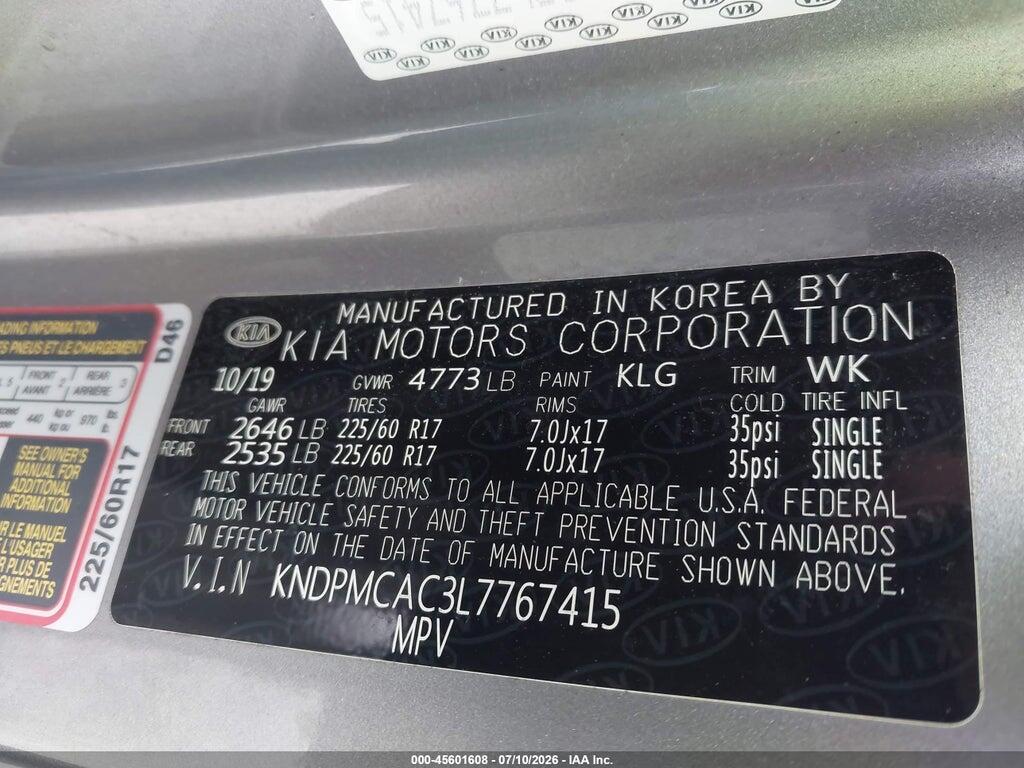 KNDPMCAC3L7767415 2020 KIA SPORTAGE photo no. 9