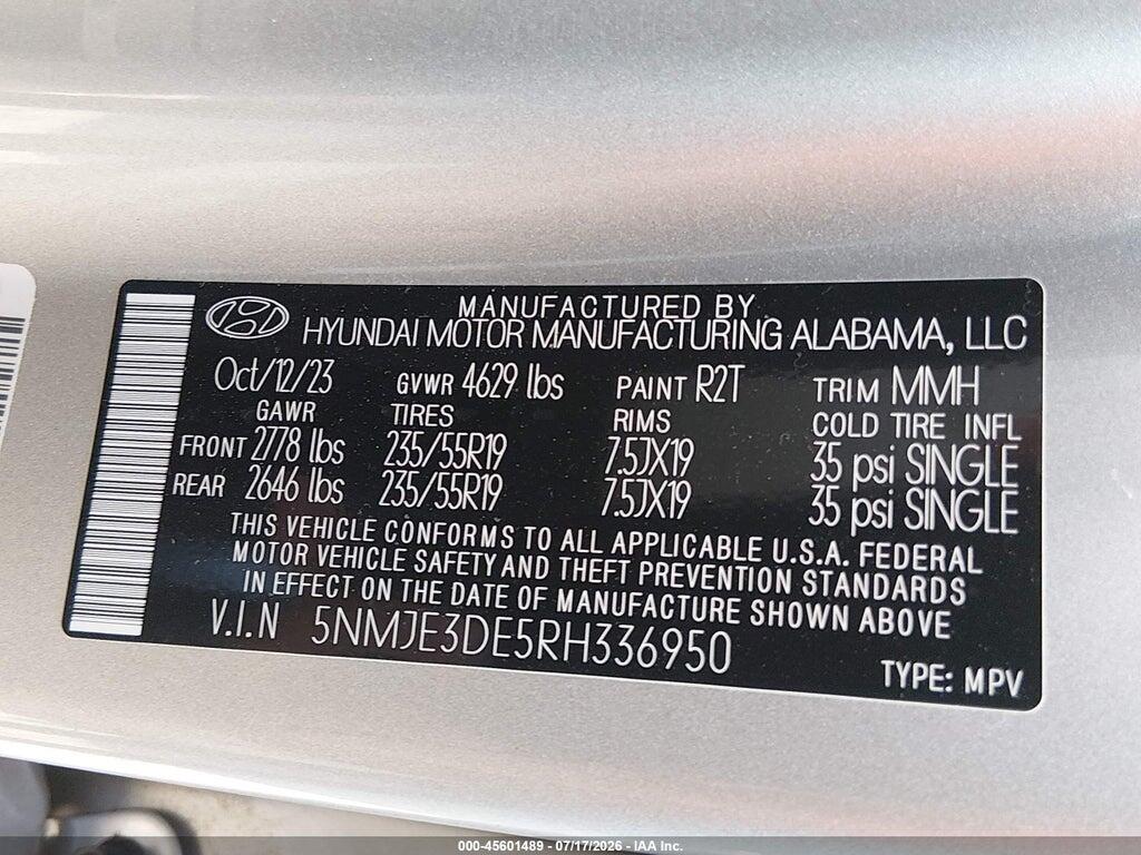 5NMJE3DE5RH336950 2024 HYUNDAI TUCSON photo no. 9