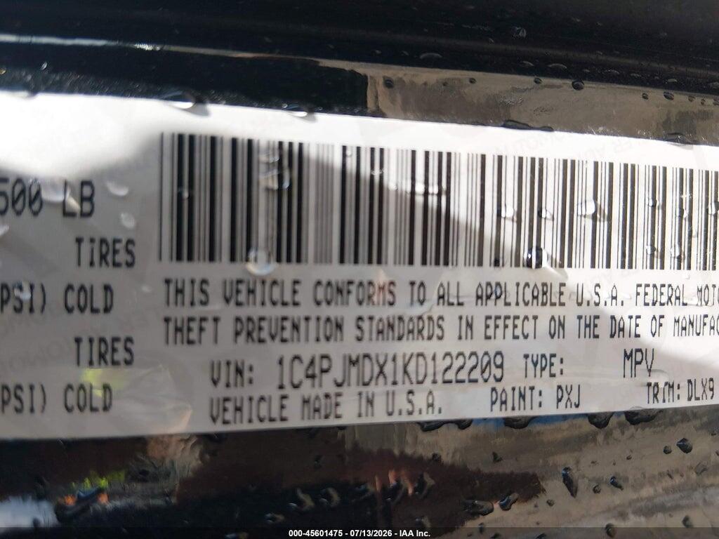 1C4PJMDX1KD122209 2019 JEEP CHEROKEE photo no. 9