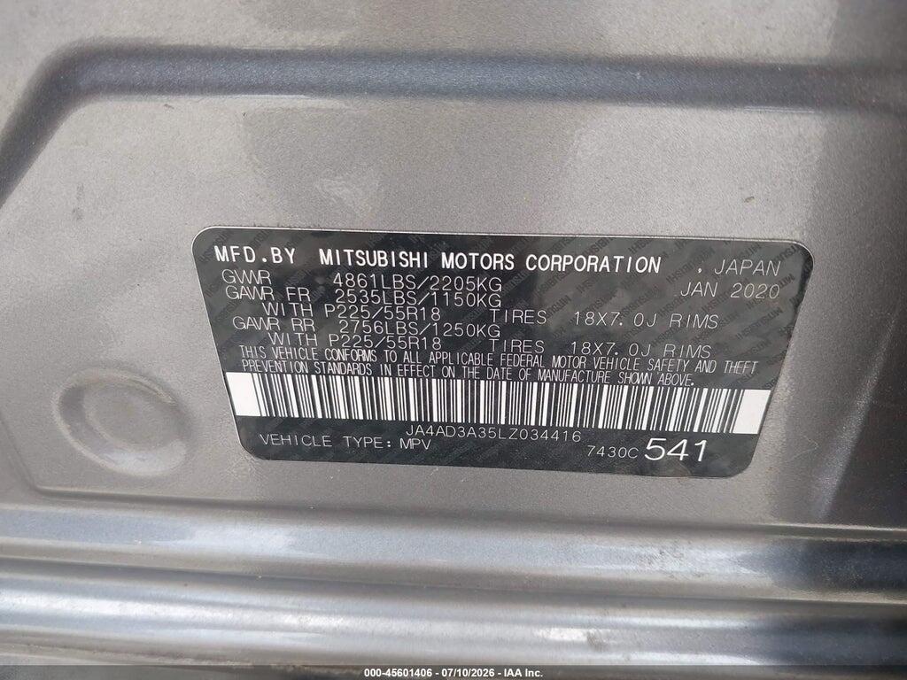 JA4AD3A35LZ034416 2020 MITSUBISHI OUTLANDER photo no. 9