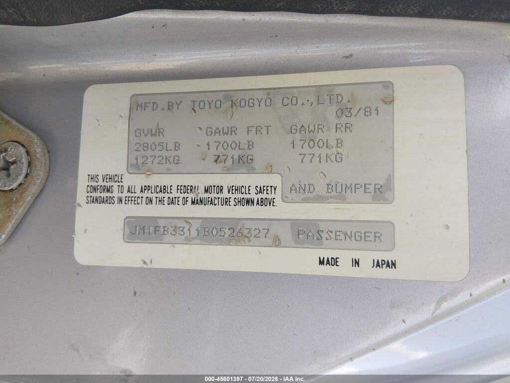 JM1FB3311B0526327 1981 MAZDA RX7 photo no. 9
