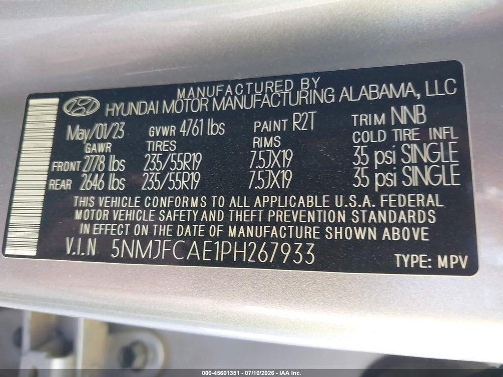 5NMJFCAE1PH267933 2023 HYUNDAI TUCSON photo no. 9