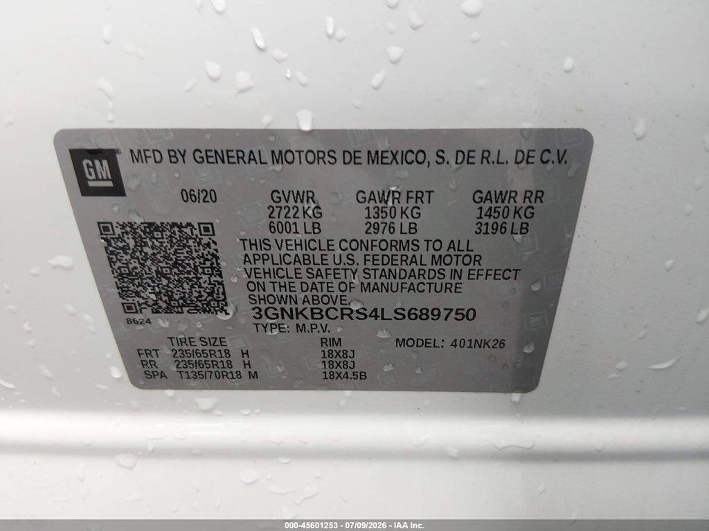 3GNKBCRS4LS689750 2020 CHEVROLET BLAZER photo no. 9