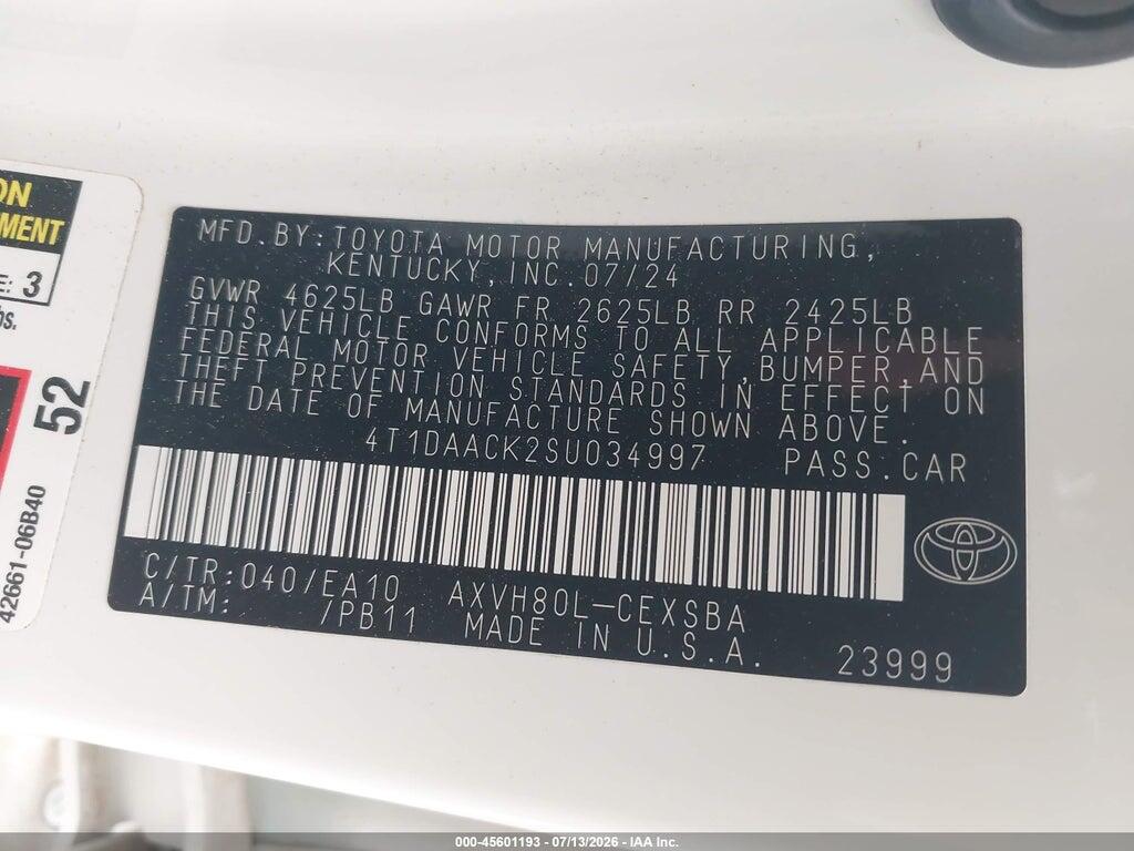 4T1DAACK2SU034997 2025 TOYOTA CAMRY photo no. 9