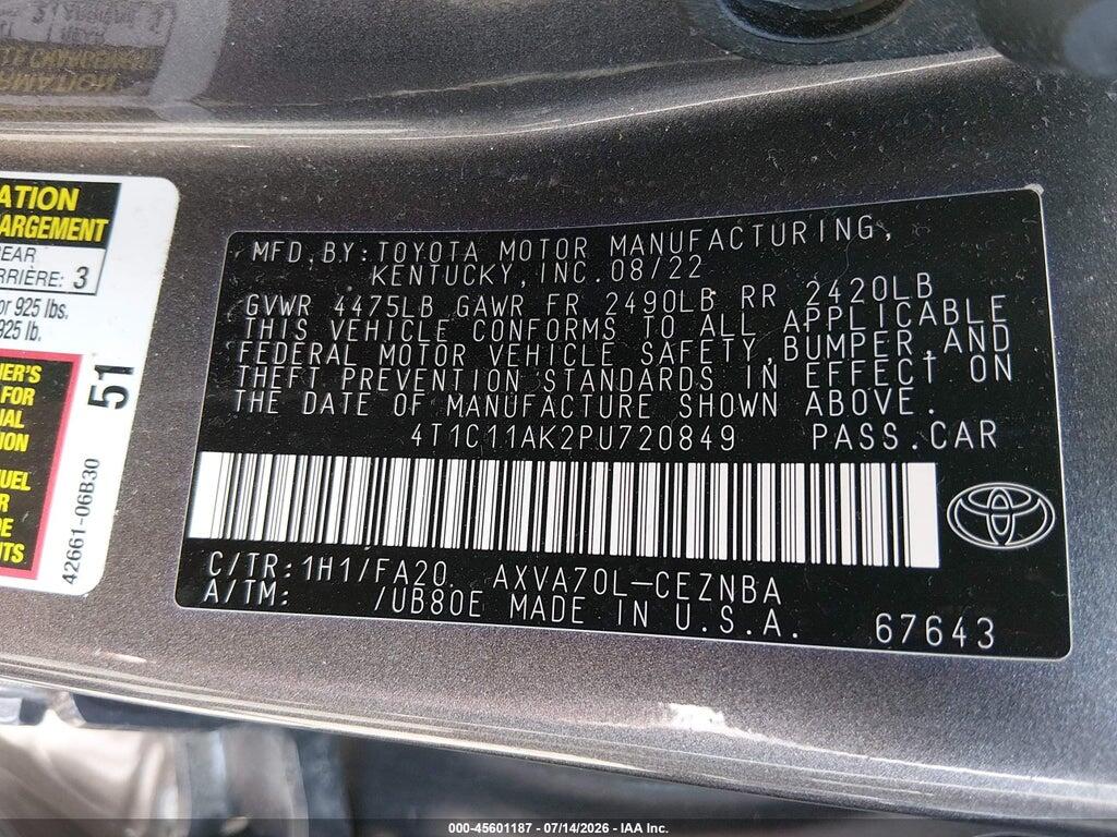 4T1C11AK2PU720849 2023 TOYOTA CAMRY photo no. 9