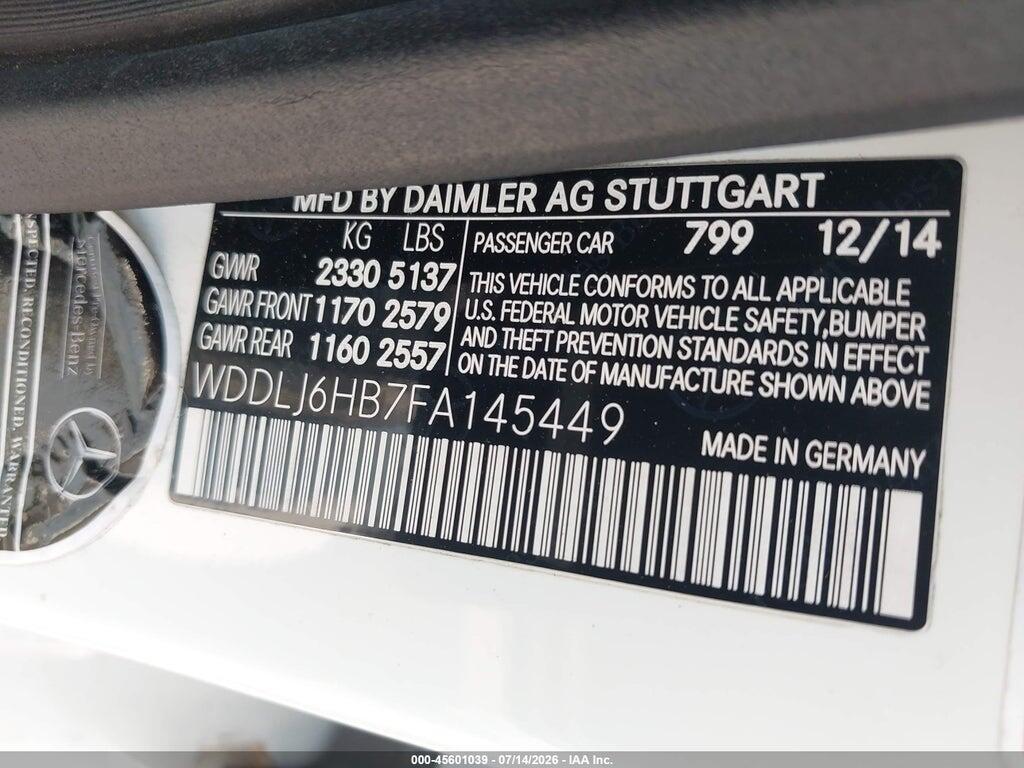 WDDLJ6HB7FA145449 2015 MERCEDES-BENZ CLS 400 photo no. 9