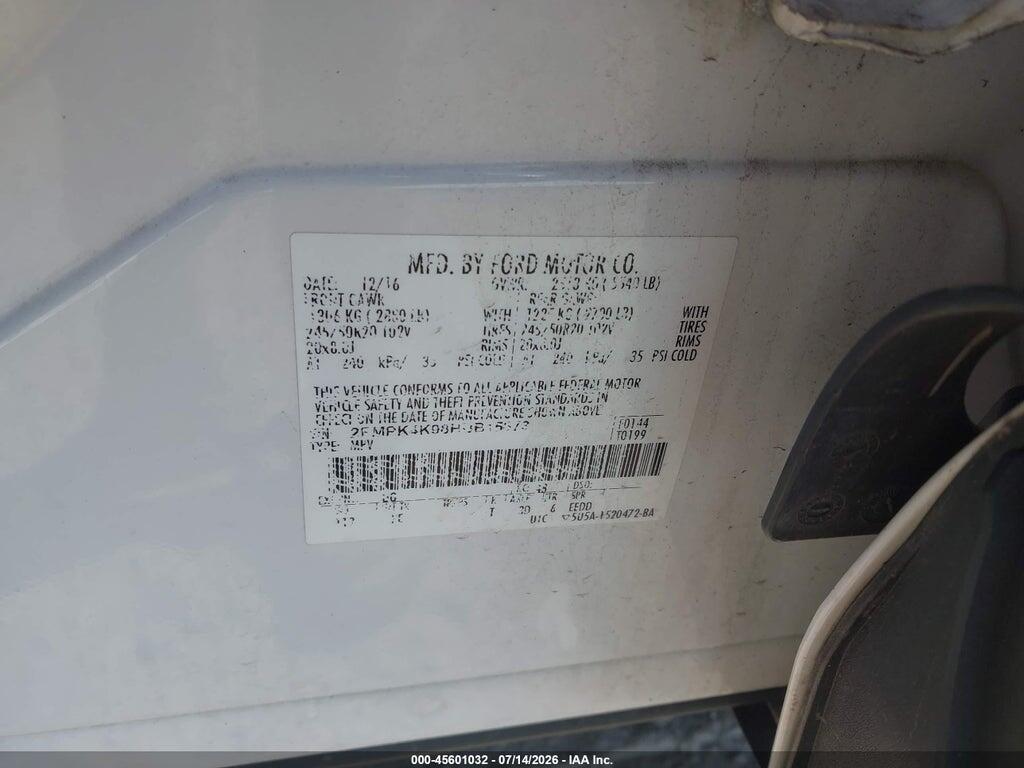 2FMPK4K98HBB15673 2017 FORD EDGE photo no. 9