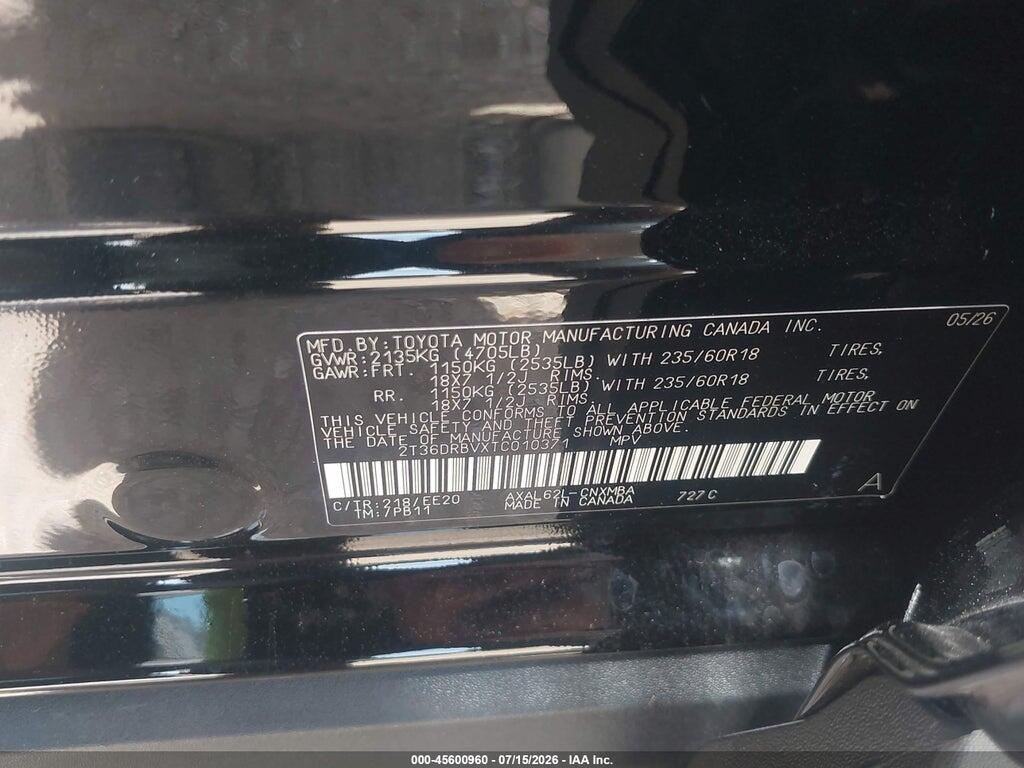 2T36DRBVXTC010371 2026 TOYOTA RAV4 photo no. 9