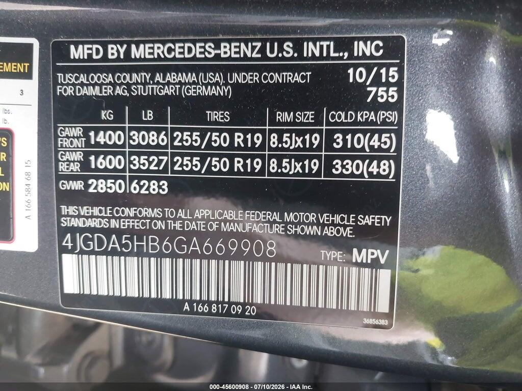 4JGDA5HB6GA669908 2016 MERCEDES-BENZ GLE 350 photo no. 9