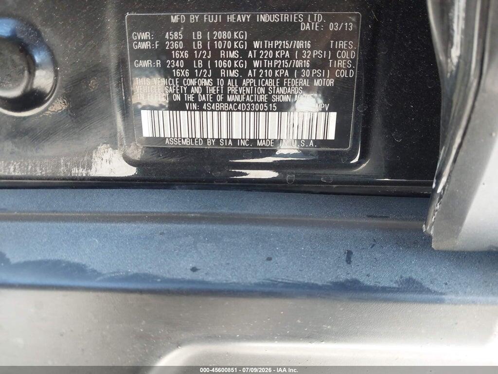 4S4BRBAC4D3300515 2013 SUBARU OUTBACK photo no. 9