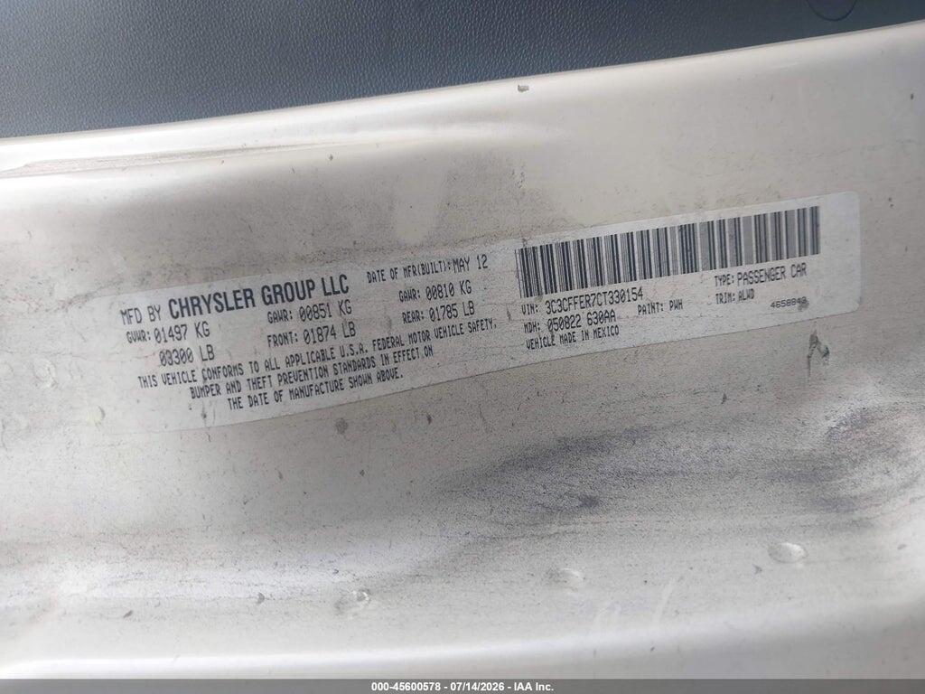3C3CFFER7CT330154 2012 FIAT 500C photo no. 9