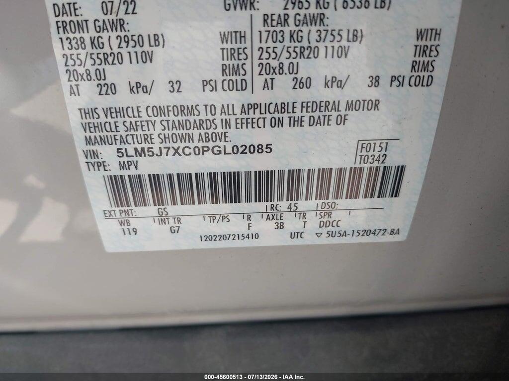 5LM5J7XC0PGL02085 2023 LINCOLN AVIATOR photo no. 9