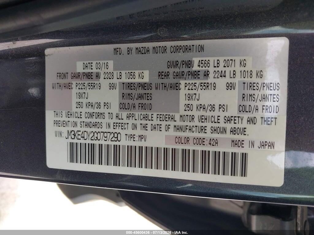 JM3KE4DY2G0797290 2016 MAZDA CX-5 photo no. 9