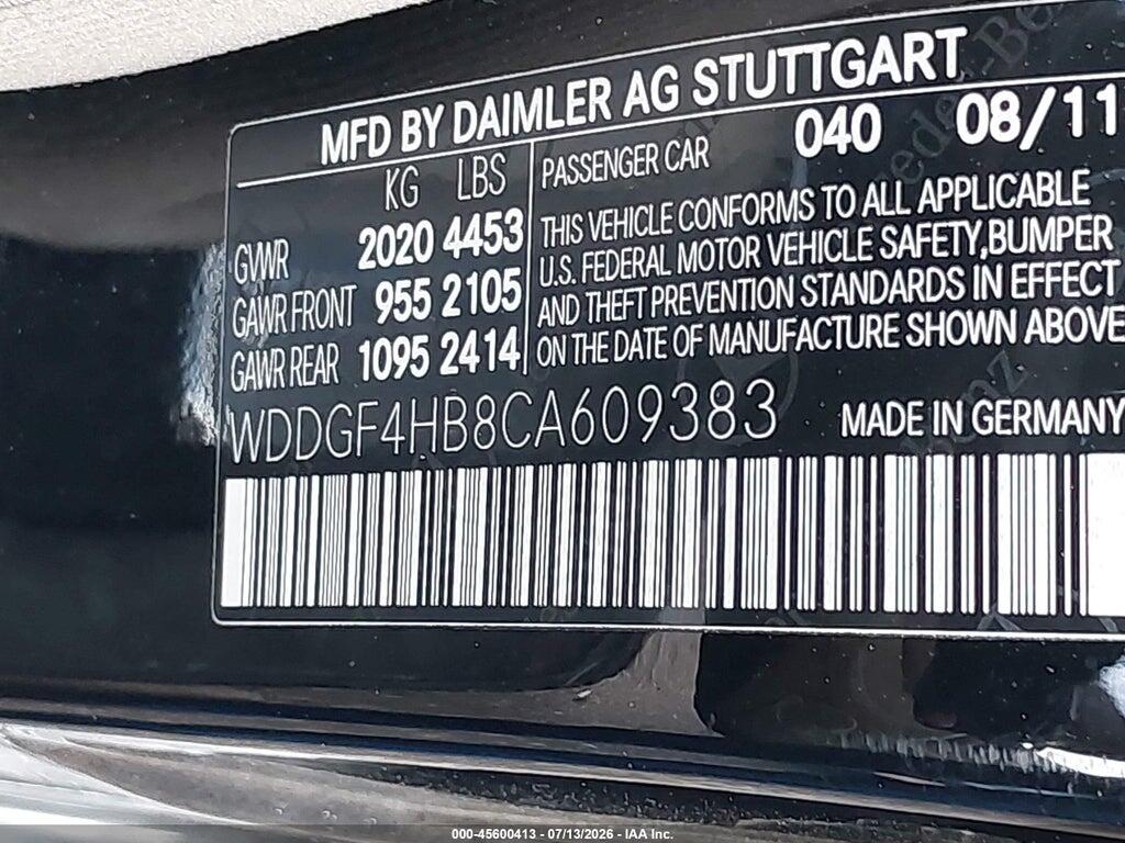 WDDGF4HB8CA609383 2012 MERCEDES-BENZ C 250 photo no. 9