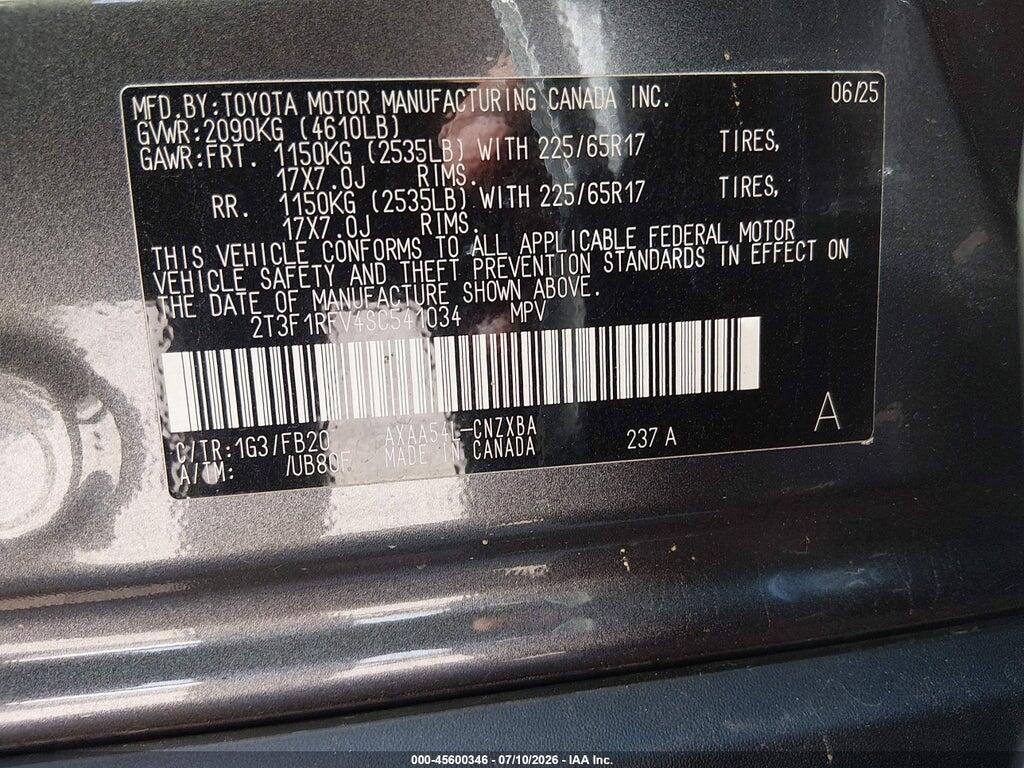 2T3F1RFV4SC541034 2025 TOYOTA RAV4 photo no. 9