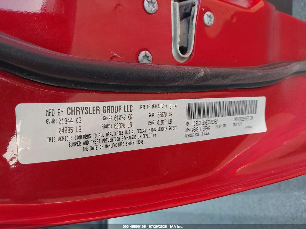 1C3CDFEBXED926392 2014 DODGE DART photo no. 9
