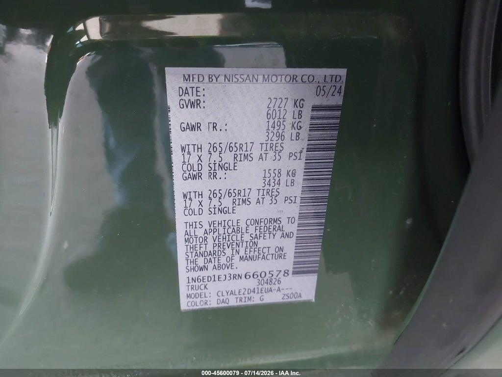 1N6ED1EJ3RN660578 2024 NISSAN FRONTIER photo no. 9