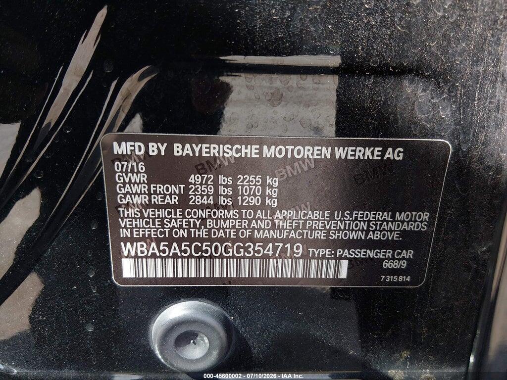 WBA5A5C50GG354719 2016 BMW 528I photo no. 9